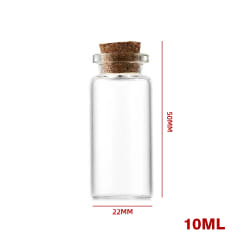 Botella Vidrio Tapa Corcho 10 ml