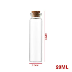 Botella Vidrio Tapa Corcho 20 ml