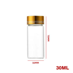 Frasco Vidrio Tapa Metak Dorada 30 ml