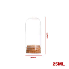 Botella Tipo Cúpula Tapa Corcho 25 ml