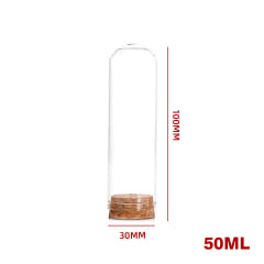 Botella Tipo Cúpula Tapa Corcho 50 ml