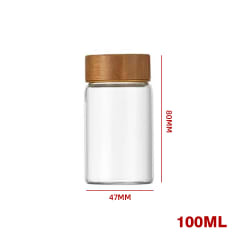 Frasco Vidrio Tapa Bambú 100 ml