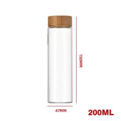 Frasco Vidrio Tapa Bambú 200 ml