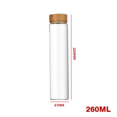 Frasco Vidrio Tapa Bambú 260 ml