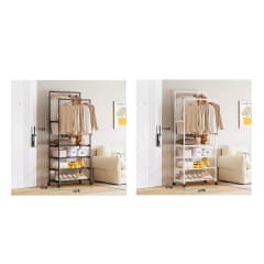 COLGADOR ROPA 4 NIVELES Y ESTANTES 56X30X172CM