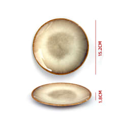 Plato Llano Cerámica Beige 15.2 cm