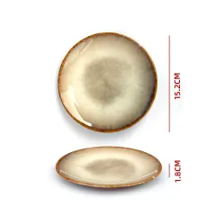 Plato Llano Cerámica Beige 15.2 cm