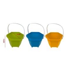 BALDES PLAYA HEXAGONALES Plastico 17X11CM | Colores Surtidos