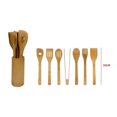 SET DE UTENSILIOS DE BAMBU 7 PIEZAS