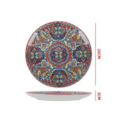 PLATO HONDO DISEÑO MANDALA 26.5X26.5X3CM