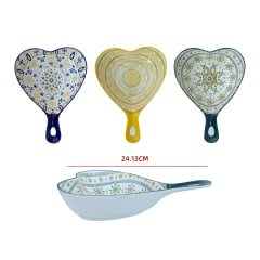 PLATO CUENCO CERAMICA CORAZON 24.13X24.13CM | COLORES SURTIDOS