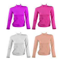 CAMISETA DE NIÑA JUVENIL CON POLAR LISO SURTIDO CUELLO BEATLE  | 12 UNID