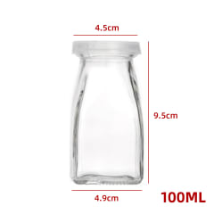 FRASCO DE VIDRIO CON TAPA DISEÑO CUADRADO 100ML | 144 UNID