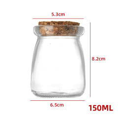 FRASCO DE VIDRIO CON  TAPA CORCHO 150 ML