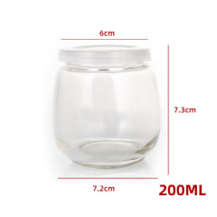 FRASCO DE VIDRIO CON TAPA PLASTICA 200ML 7.3X6X7.2CM