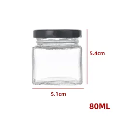 FRASCO VIDRIO CUADRADO CON TAPA ALUMINIO NEGRO 80ML   | 216 UNID
