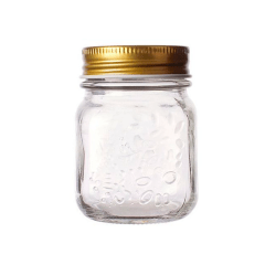 FRASCO DE VIDRIO CON TAPA DORADO 8.2x6.4x5.CM 150ML | 15 UNID