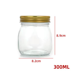 FRASCO DE VIDRIO CON TAPA ALUMINIO 300 ML