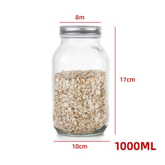 FRASCO DE VIDRIO CON TAPA ALUMINIO 1000ML