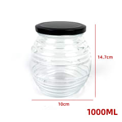 FRASCO DE VIDRIO CON TAPA ALUMINIO NEGRO 1000 ML