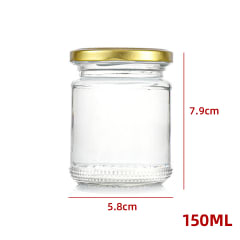 FRASCO DE VIDRIO CON TAPA ALUMINIO DORADO 150 ML