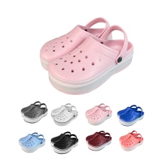 SANDALIA DE MUJER PLATAFORMA COLOR LISO GOMA 6CM TALLA 36-41 | 60 UNID