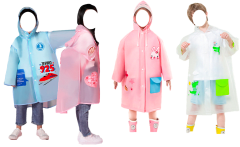 PONCHO IMPERMEABLE INFANTIL UNISEX S/M/L/XL