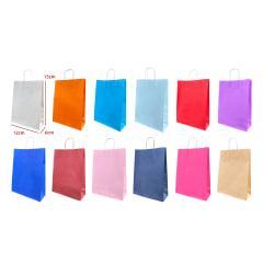 BOLSAS DE REGALO COLOR LISO 12X15X6CM | 12 UNID