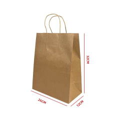 BOLSA DE REGALO PAPEL KRAFT 26X33X12CM | 12 UNID