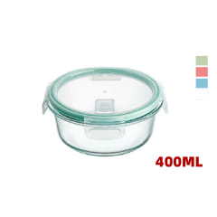 CONTENEDOR HERMETICO DE VIDRIO CON VALVULA PARA MICROONDAS 400ML 10.5*4.8CM