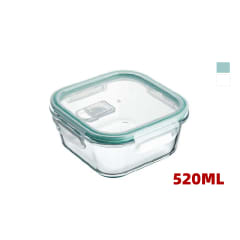 CONTENEDOR HERMETICO DE VIDRIO CON VALVULA PARA MICROONDAS 520ML 13*6.5CM