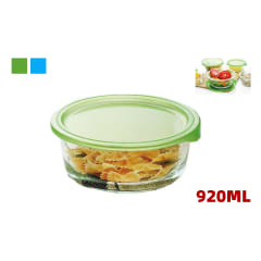 CONTENEDOR DE VIDRIO PARA HORNO MICROONDAS 950ML 17.2*17.2*6.5CM