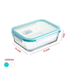 CONTENEDOR HERMETICO DE VIDRIO PARA HORNO MICROONDAS 1040ML 19.6X14.5*XCM