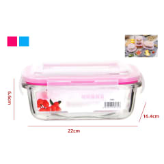 CONTENEDOR HERMETICO DE VIDRIO PARA HORNO MICROONDAS 1520ML 22 x 16.4 x 6.6CM