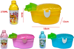 ENVASE LONCHERA PIÑA CON BOTELLA 8X18X13CM 370ML | 6 UNID