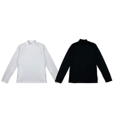 CAMISETA JUVENIL NIÑA ALGODÓN CUELLO BEATLE BLANCO Y NEGRO | 12 UNID
