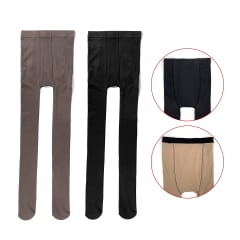 PANTYHOSE EFECTO PIEL COLOR LISO NEGRO/CAFÉ 5XL| 12 UNID