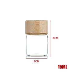BOTELLA DE VIDRIO CON TAPA DE BAMBÚ 3X4CM