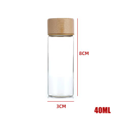 BOTELLA DE VIDRIO CON TAPA DE BAMBÚ 3X8CM