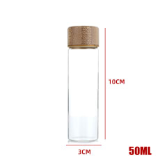 BOTELLA DE VIDRIO CON TAPA DE BAMBÚ 3X10CM