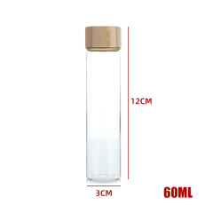 BOTELLA DE VIDRIO CON TAPA DE BAMBÚ 3X12CM