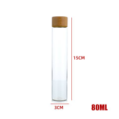 BOTELLA DE VIDRIO CON TAPA DE BAMBÚ 3X15CM