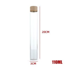 BOTELLA DE VIDRIO CON TAPA DE BAMBÚ 3X20CM