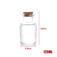 FRASCO DE VIDRIO CON TAPA CORCHO 125 ML