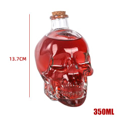 FRASCO DE VIDRIO CALAVERA TAPA CORCHO 350 ML