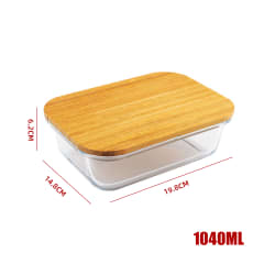 CONTENEDOR DE VIDRIO CON TAPA BAMBU 1040ML