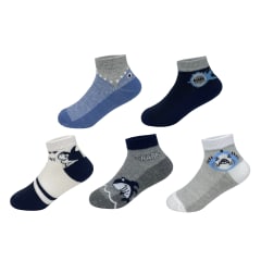 CALCETIN DE NIÑO CORTE TOBILLO DISEÑO TIBURON 6-9 AÑOS