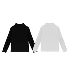 CAMISETA DE MUJER CUELLO BEATLE BAMBU BLANCO/NEGRO TALLAS GRANDE 3XL