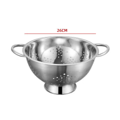COLADOR DE ACERO INOXIDABLE CON BASE 26 CM