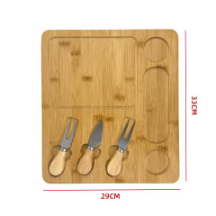 TABLA DE QUESOS CON CUCHILLOS 29X33X1.5CM